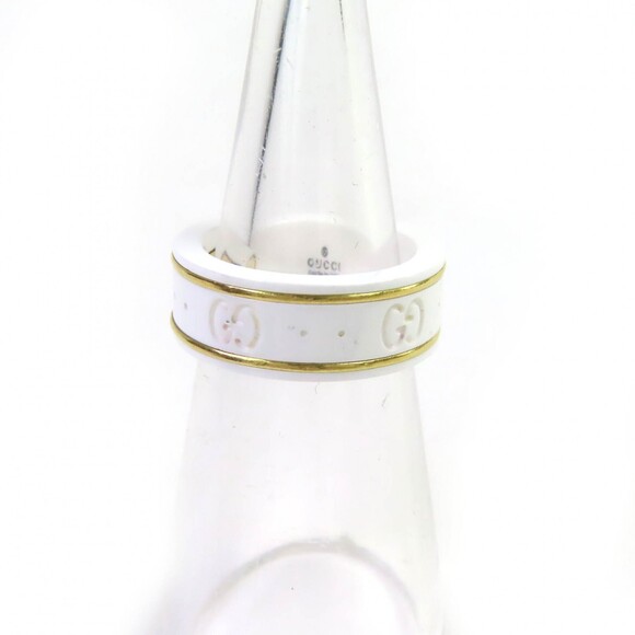 GUCCI Jewelry - GUCCI Icon Ring, 18K White Gold, Ceramic, 4.5g, Made in Italy, Approx. Japane...